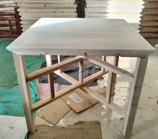 全实木榫卯八仙桌免安装可折叠杉木原木供桌餐桌两用大小两款可选