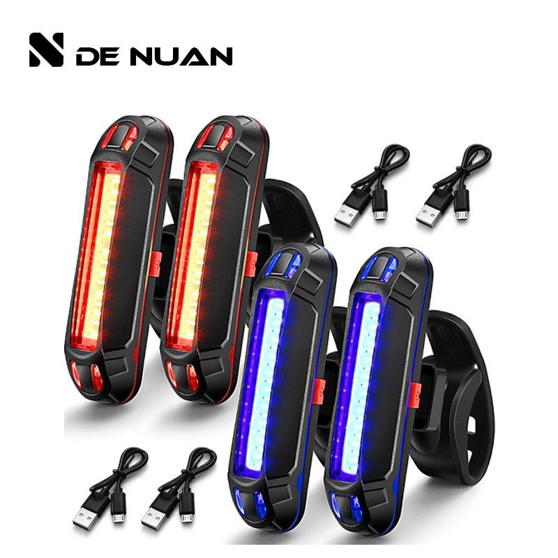 夜骑自行车尾灯超轻超亮USB充电单车便捷安装山地车LED警示尾灯