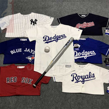MLB道奇洋基队春秋外套短袖 团购街舞潮亲子装情侣青年棒球服球衣