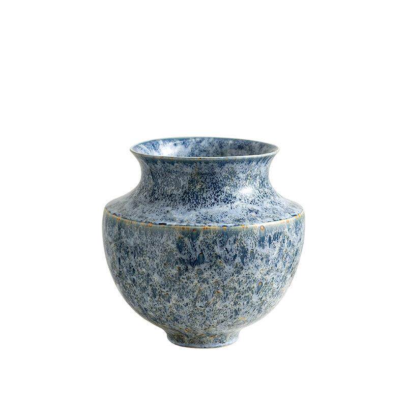 档手工侘寂风陶瓷花摆件客厅玄关小众艺术手绘软装饰品
