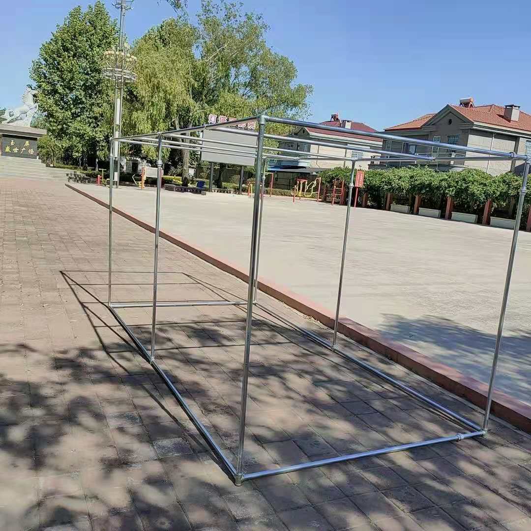 镀锌钢管水管晾衣架室外防风晒被架阳台双杆式凉衣架爬藤架遮阳棚