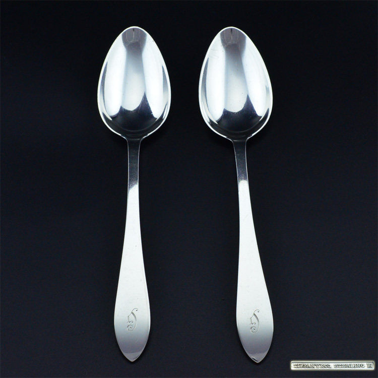 美国 TIFFANY蒂凡尼纯银大餐勺一把 Faneuil法尼尔 1910年刻字款