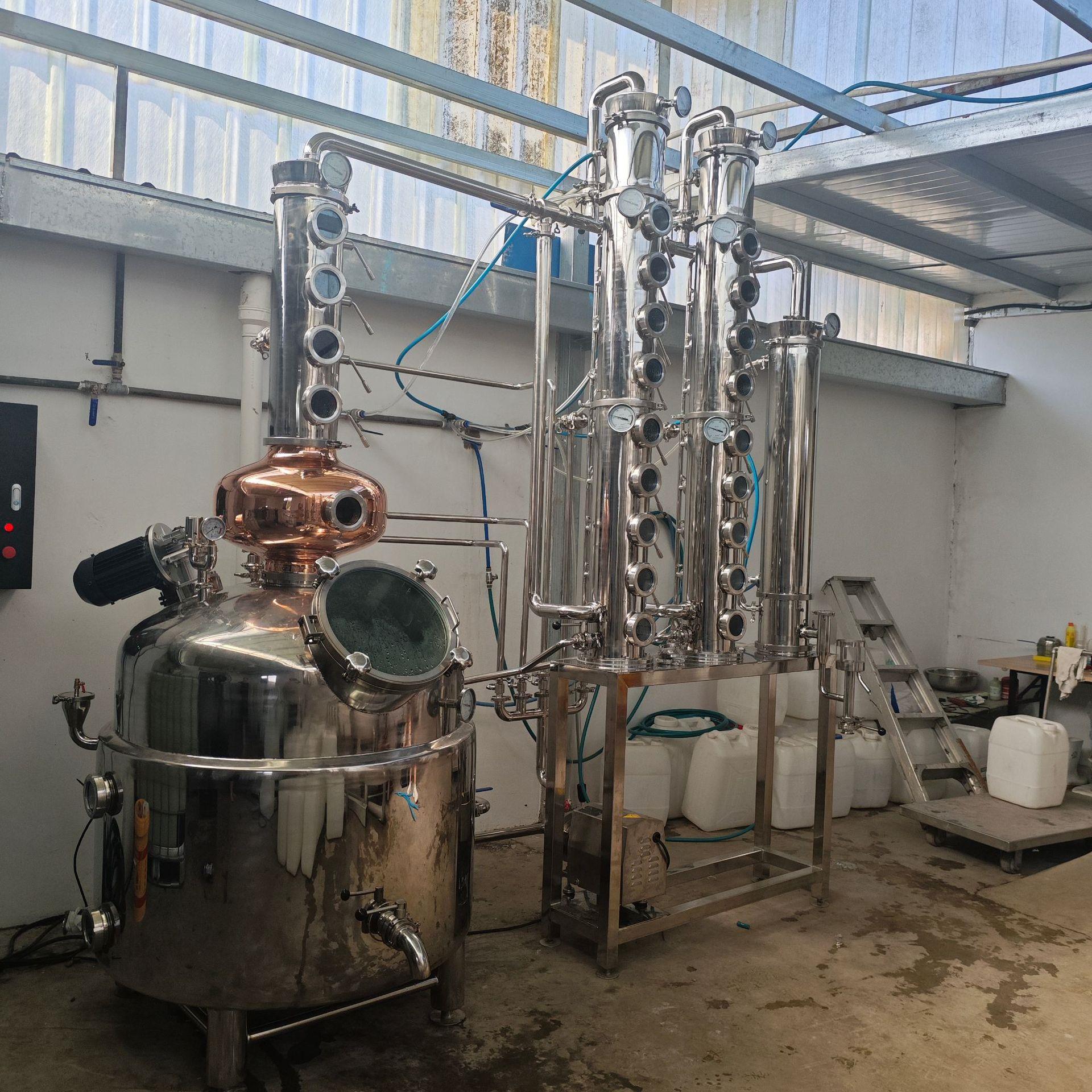 500升不锈钢酿白酒设酒精油蒸馏设备威士忌酿酒JM-HSL-9设备尺寸