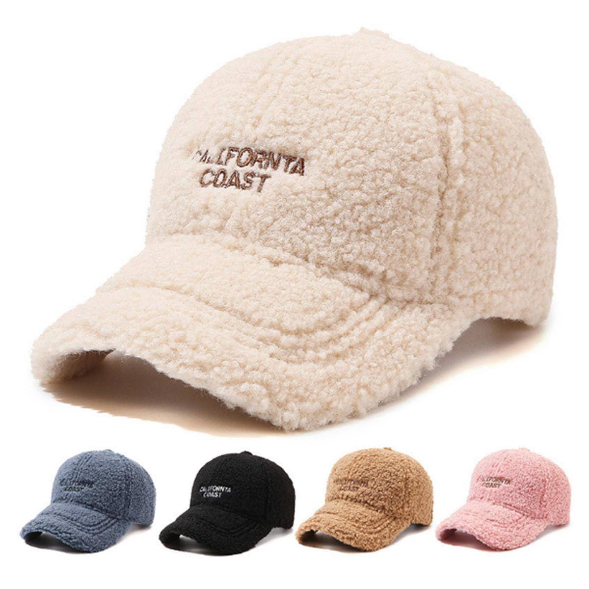 男女秋冬新款绒加厚保暖刺绣棒球帽情侣运动逛街百搭鸭舌帽1216e