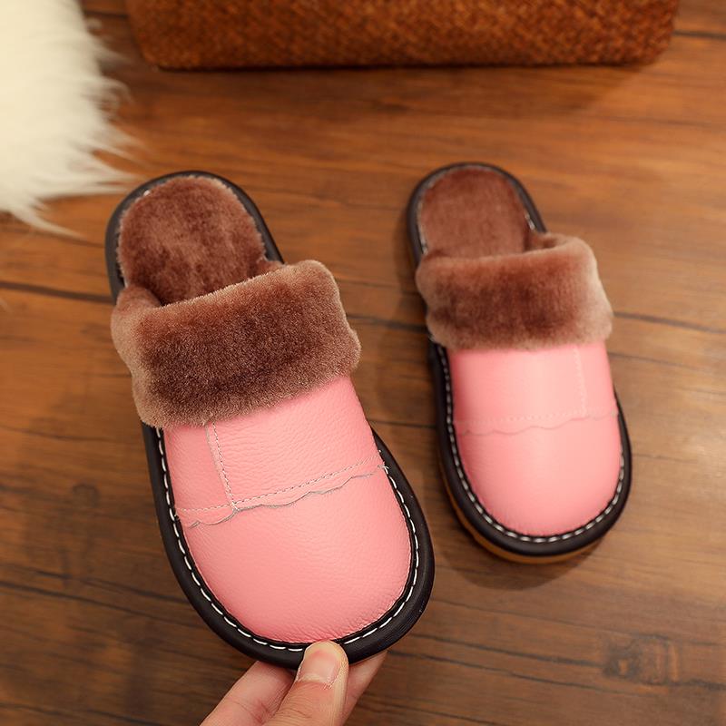 秋冬季儿家用拖鞋男女居家室内小保暖防滑毛毛亲子拖鞋1119h