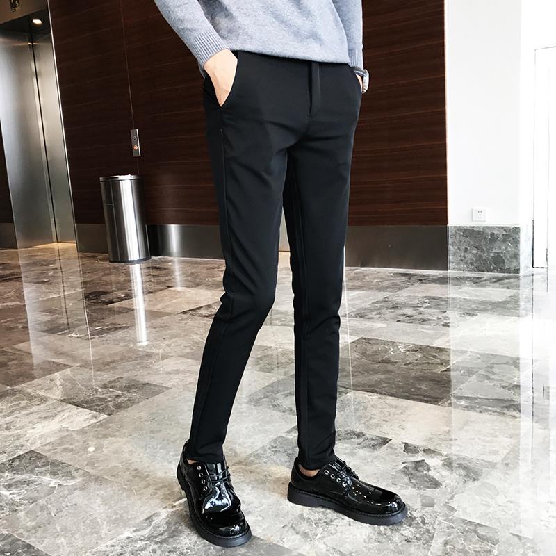 秋冬季休闲西装裤男修身小脚秋保安九分上班服西裤商务潮流1122k