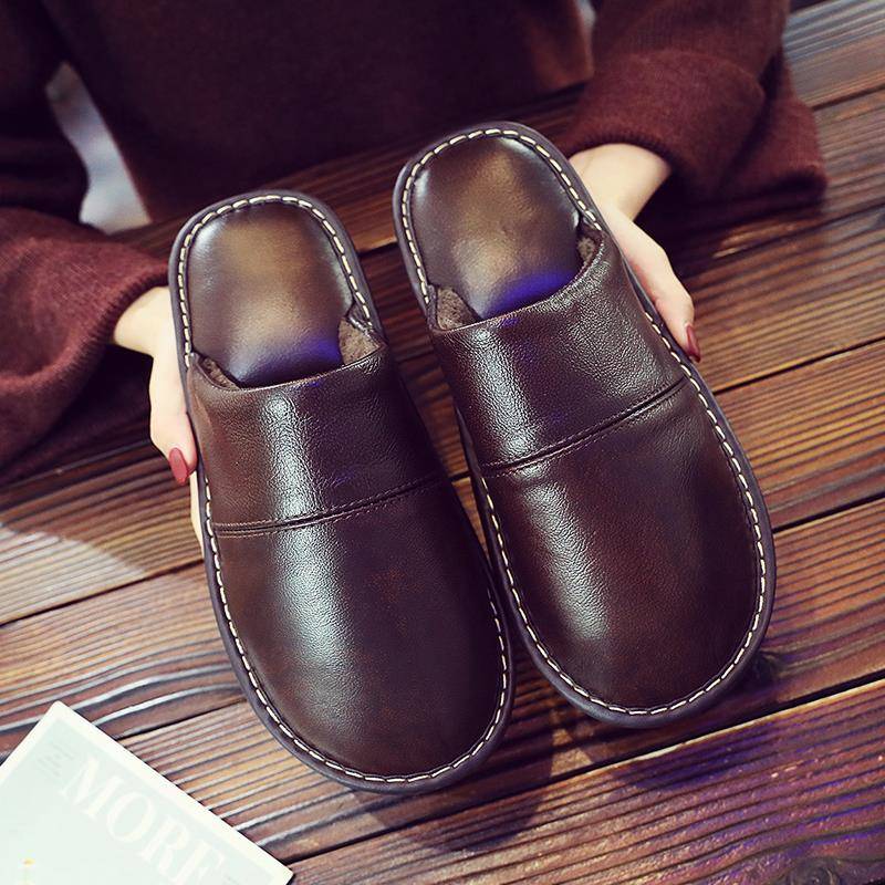 拖鞋女秋冬季男女士情侣居家室内木地板防滑厚底冬天拖1119h