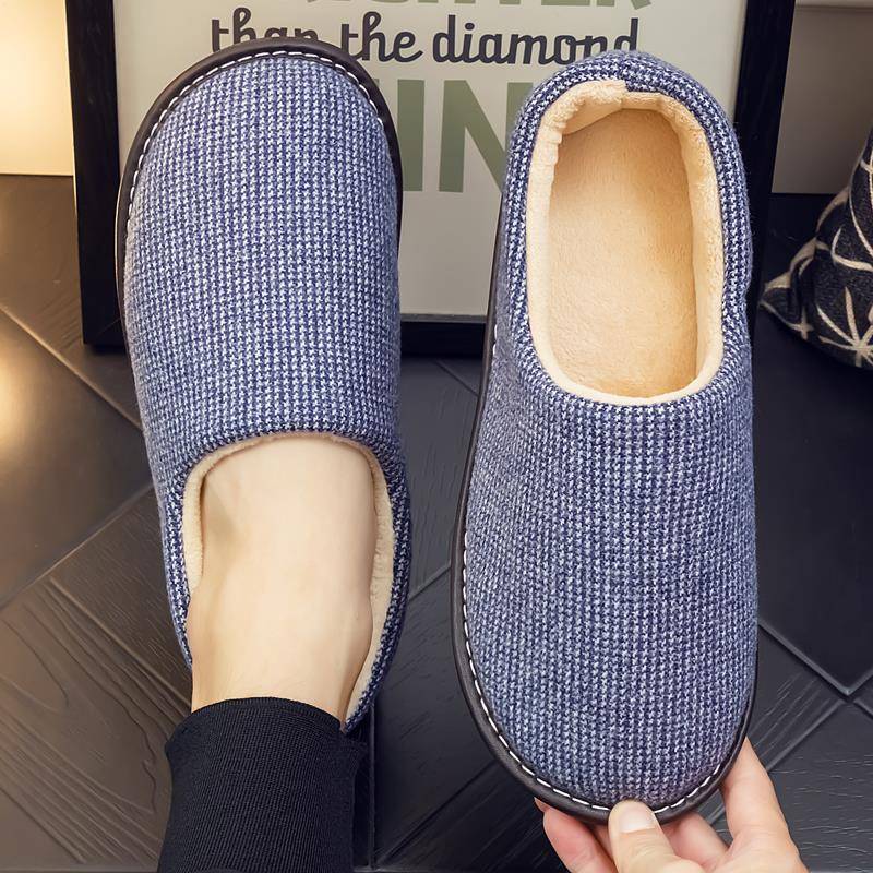 秋冬季家用包跟拖鞋男女室内居家防滑木地板软底家居保暖布1119h