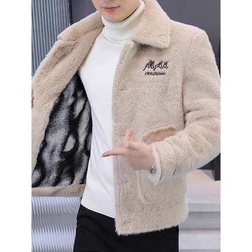 秋冬季夹克男加绒加厚潮流小个子毛呢大衣冬装保暖棉衣外套1218e