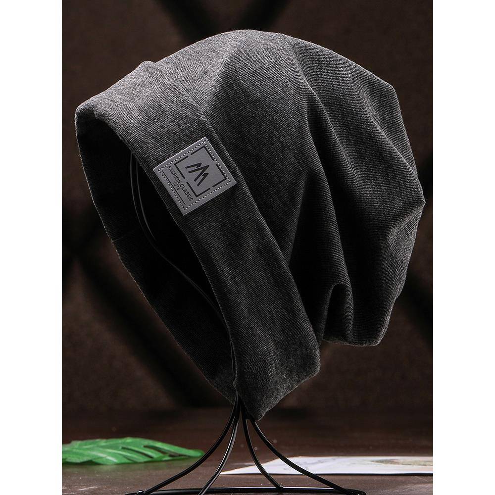 帽子男士秋冬季潮牌堆堆帽时尚套头帽光头冷帽保暖包头针织1210e