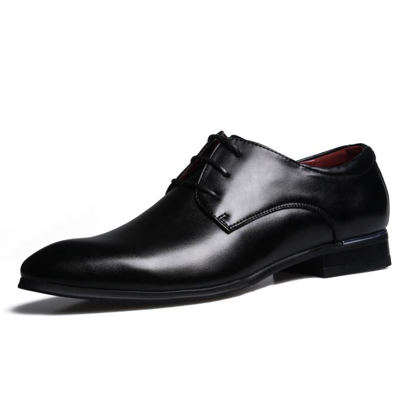 男士皮鞋休闲四季男韩版商务正装时尚潮流尖头透气内增高6cm1022h