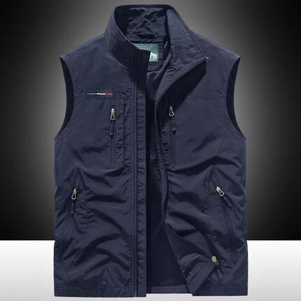 薄款多袋休闲外搭背心男秋季户外钓鱼旅游摄影背心坎肩宽松1215u