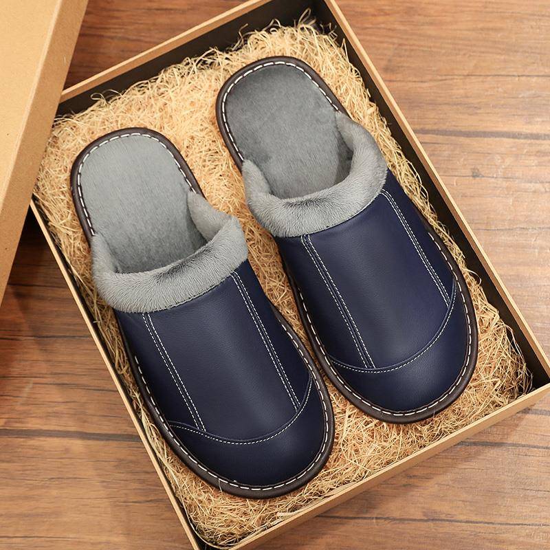 秋冬季男士新款皮居家用拖鞋男女室内防滑家居保暖拖鞋1114n