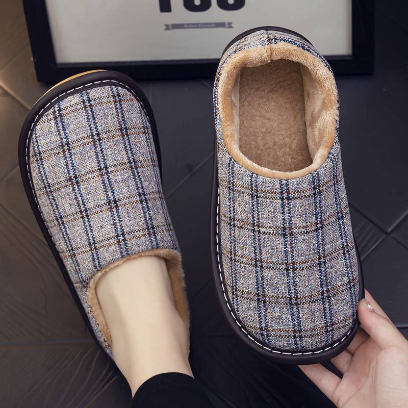 秋冬棉拖鞋包跟女家用室内底保暖产后月子防滑情侣包脚跟棉1020u