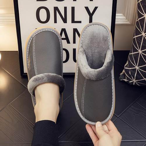 秋冬季男士新款居家拖鞋男女家用室内防滑厚底保暖毛绒拖鞋1114n