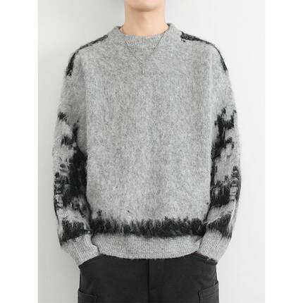 2025秋冬季新款男士毛衣针织衫加厚撞色高级感毛线衣打底衫1215u