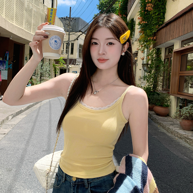 【早秋绝美蕾丝小吊带】磨毛速暖