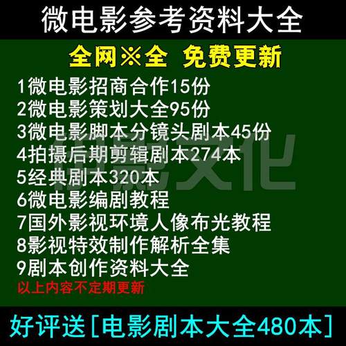 微拍摄策划制作方案 脚本分镜头合作 电影剧本设计素材教程