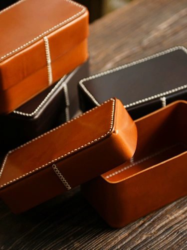 Кожаная коробка для хранения ручной работы, четки из круглых бусин, качественная коробочка для хранения, из натуральной кожи