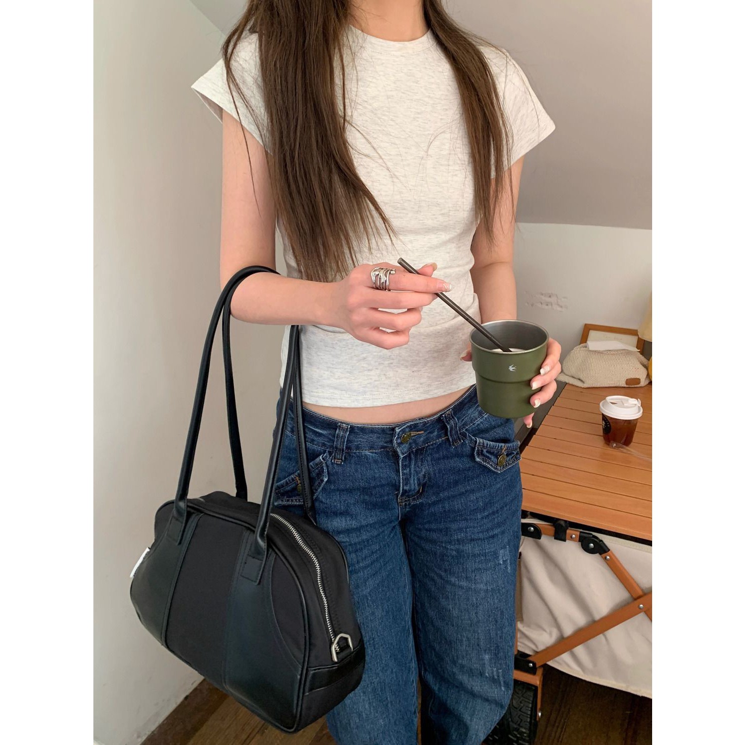 纯棉新款打底衫正肩短袖t恤女夏修身显瘦基础款内搭外穿学生上衣