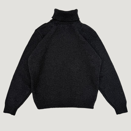 Oxycodone/定织羊绒羊毛混纺粗针老钱风厚款肩部廓形高领针织毛衣