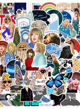 50张歌手Taylor Swift霉霉涂鸦贴纸水杯日记本旅行箱防水装饰