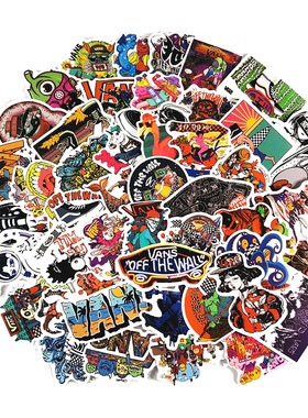 100张wans个性潮牌贴纸水杯拉杆箱笔记本平板手机壳头盔装饰贴