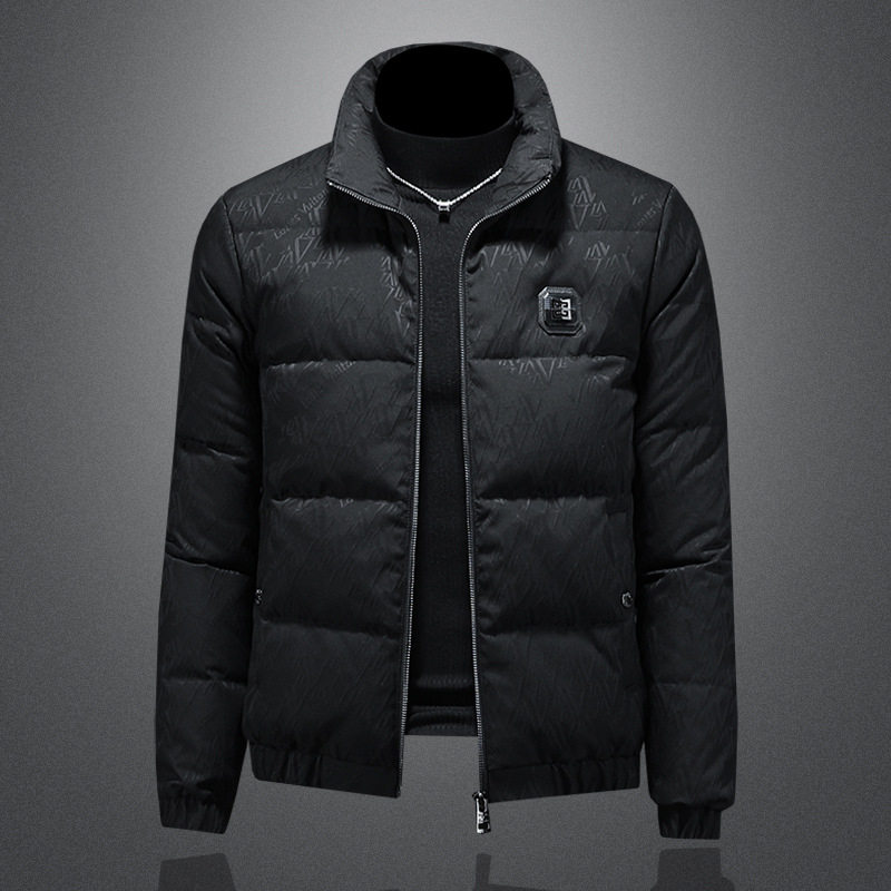 京东bsija男装官方正品牌七彩马羽绒服西装领潮流时尚商务保暖外
