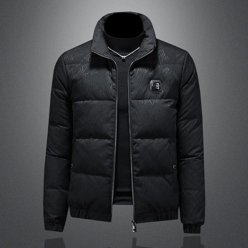 京东bsija男装官方正品牌七彩马羽绒服西装领潮流时尚商务保暖外