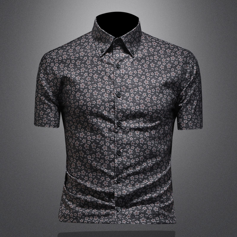 正品ushi官方正品牌官网群豪痞帅男装潮港风2025夏季新款短袖衬衫