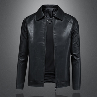 男装ggvv正品牌简木2025新款潮流时尚机车男修身皮夹克外套皮衣