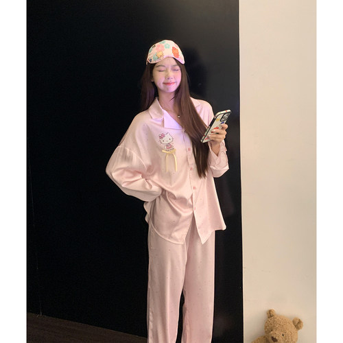 可爱Hellokitty少女睡衣春秋季2026新款长袖休闲可外穿家居服套装