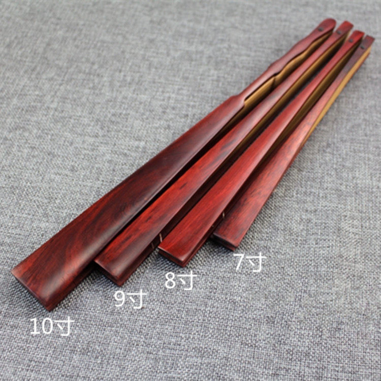 曹义发手工95寸10寸红木宣纸折扇红酸枝空白文玩扇子古典国风特价