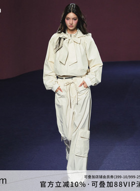 AGAM 原创领口绑带夹条防晒上衣 工装防晒长裤套装