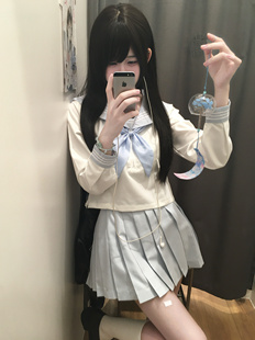 【山暮夏原创】现货水三本水色水手服夏服短袖中间服制服