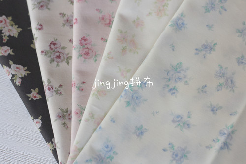 日本进口yuwa纯棉布料 清新温柔小花簇拼布娃衣手工面料