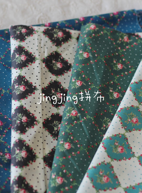 【绝版珍藏】日本进口yuwa冈本洋子复古玫瑰系列纯棉拼布娃衣面料