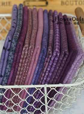 美国进口法兰绒布-Woolies Flannel紫绿色系 拼布布料八分之一码