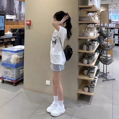 白色纯棉短袖t恤女夏季宽松韩版