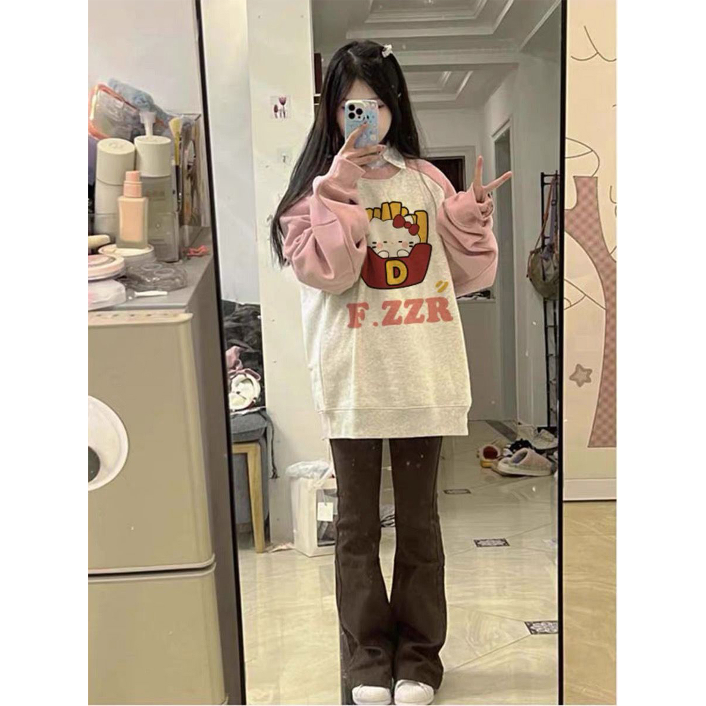 【送运费险】薯条kitty印花卫衣