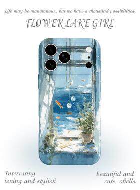 【那片海】油画风铃海湾适用iPhone16/17promax手机壳华为P70苹果13浪漫OPPOreon14软vivoS15一加ACE5红米K80
