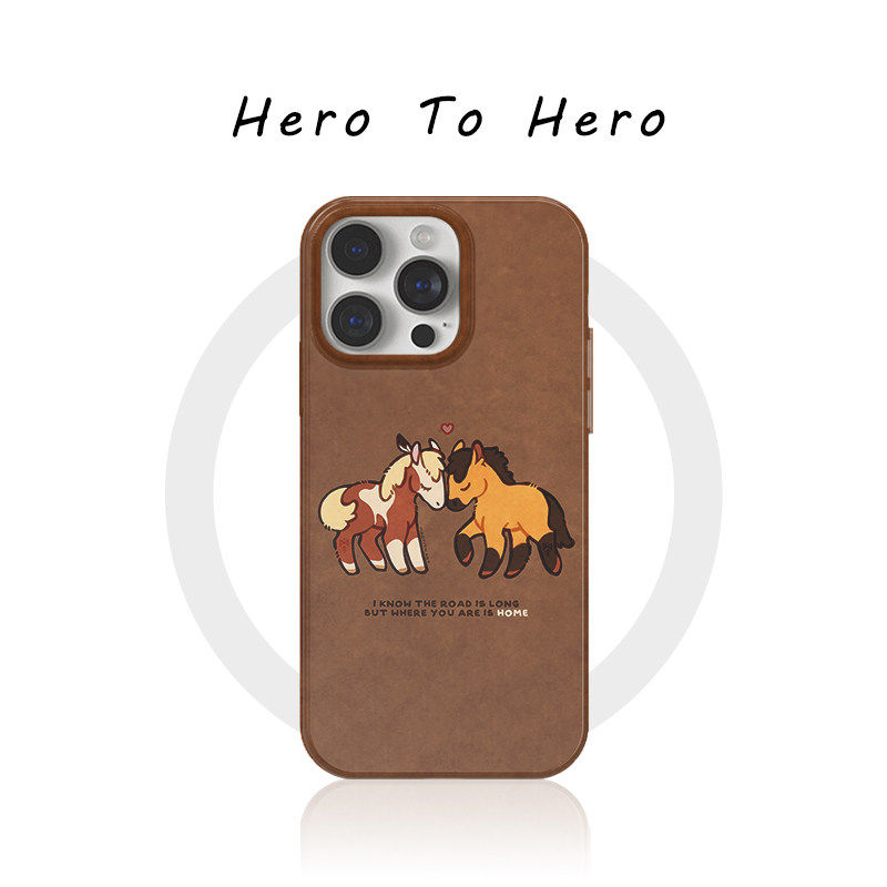 双生小马驹适用于苹果小米手机壳磁吸iPhone17promax新款马年16艺术复古15小众高级感14可爱卡通13好看手机壳