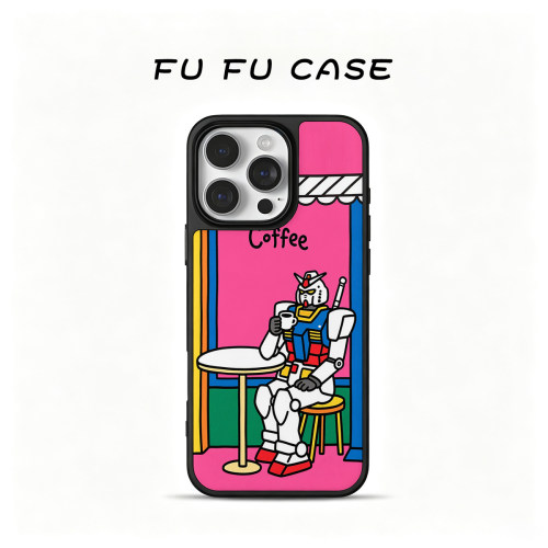 高達磁吸磨砂玻璃手机壳iPhone