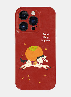 原创好柿马上到适用苹果17手机壳iPhone16promax红色Air新年15小米14华为nova14菲林pura80mate70一加11vivo