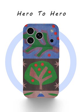 趣味苹果树适用苹果小米手机壳磁吸iPhone17promax新款创意16复古15艺术抽象14小众高级感13独特超好看手机壳