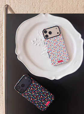 碎花磨砂原创适用苹果17promax手机壳iphone16卡通15可爱14pro全包13菲林壳二合一12/11防摔个性x/xr