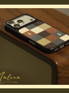 复古高级橄榄格纹黑边小羊皮软壳手机壳适用苹果iPhone17promax手机壳15pro黑框手机壳16plus全包13手机壳14