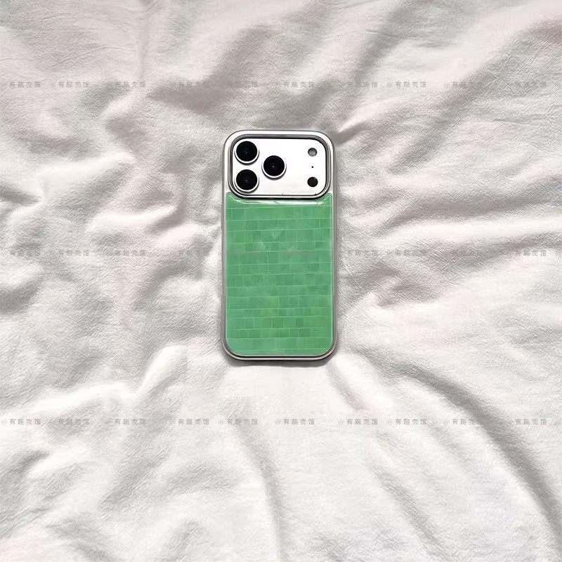 碧绿色墙砖复古风ins苹果防摔手机壳适用于iPhone17promax磁吸华为mate70小米17保护套小众可爱华为p80电镀银