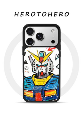 涂鸦高达机器人 适用苹果小米手机壳17promax磁吸iPhone16新款15小众高级感14艺术13超火12不撞款手机壳男生