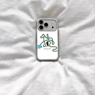 ins风加油2026水马头电镀银磁吸适用苹果iPhone17promax手机壳1615pro小米1415Pro华为mate60p70三星S23防摔